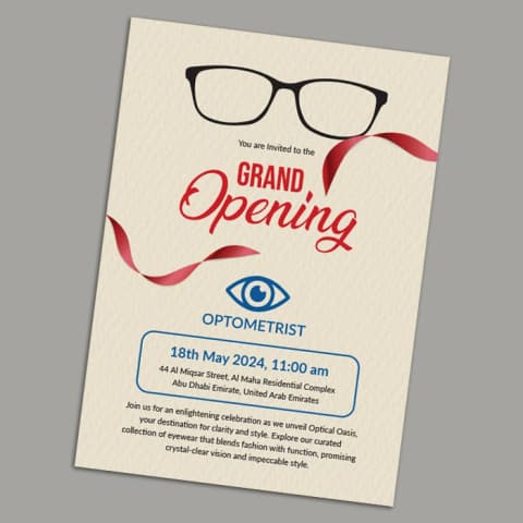 Special Paper Inauguration Invitations Printing Services Uae